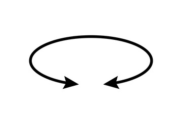 Wall Mural - oval circle double arrow icon. ellipse orbit line arrow symbol. oval circumference sign. vector illu