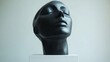 © Ceyhun - A modern abstract sculpture head with clean lines, set against a minimalist white background, creating a striking visual focus