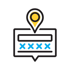 vector multi color icon for zip code