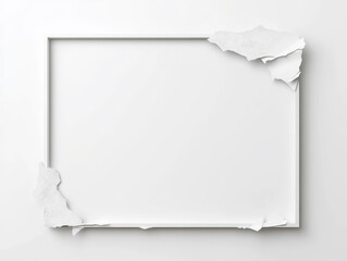 Wall Mural - Abstract Minimalist White Frame with Peeling Paint.  A modern art concept.