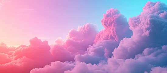 Wall Mural - serene pastel sky with soft pink and blue clouds, evoking a dreamy summer atmosphere ideal for tranq