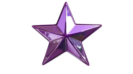 Wall Mural - shiny purple star decoration hanging with transparent background