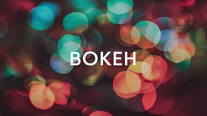 Poster - Colorful bokeh background featuring soft blurred circles in red, green, blue, and gold hues, with central focus for text placement.