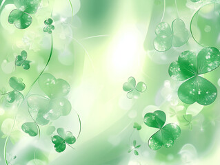 Sticker - Shamrock Spring: A delicate watercolor illustration of shamrocks in shades of green and white evokes a cheerful and vibrant feeling, perfect for St.