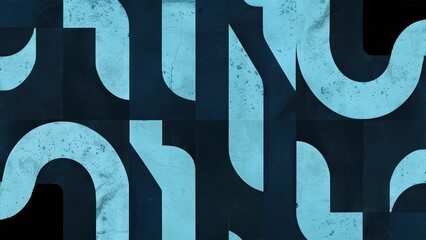 Poster - Abstract geometric background showcasing a dark blue cement wall with light blue accents and subtle black gradient sections throughout the image.