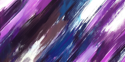 Wall Mural - Abstract Purple and Blue Strokes: Dynamic diagonal brushstrokes in vibrant shades of purple, blue, and white create a powerful and energetic abstract composition.