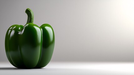 Wall Mural - Green Bell Pepper Isolated on White Background