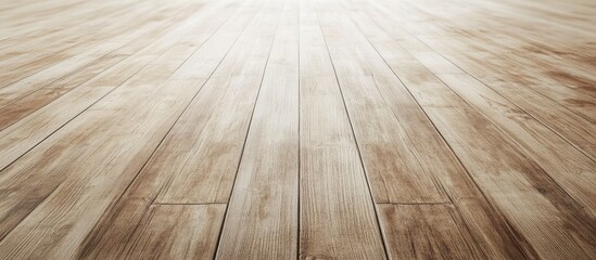 Wall Mural - Pale brown painted wood floor planks arranged in a linear pattern on a light background highlighting the texture and design of wood flooring