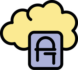 Wall Mural - cloud computing is storing alphabet letter a, representing online education and data storage, enhanc