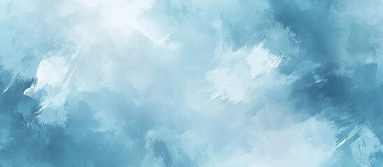 Poster - Abstract pastel blue and teal background with soft gradients and wispy brush strokes creating a serene and inspirational atmosphere for art projects