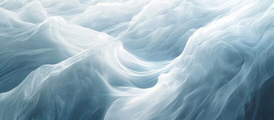 Aufkleber - Abstract flowing white waves on a soft blue backdrop create a serene, tranquil atmosphere with a smooth, fluid motion ideal for various designs.