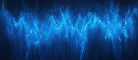 Aufkleber - Radiant blue light waves ripple through a dark background creating a stunning contrast with deep navy tones and dynamic textures shining in motion