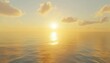© nahwul - Golden Hour Seascape: Serene Sunset Over Calm Ocean