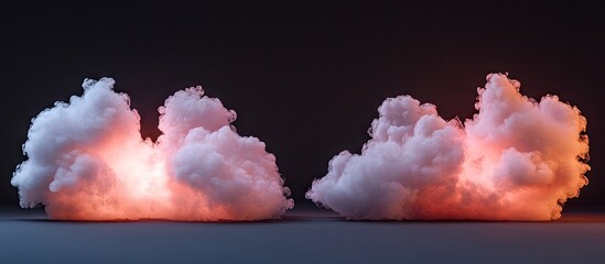 Aufkleber - Mesmerizing pink smoke clouds emit a soft glow against a dark background with rich RGB lighting, creating captivating atmospheric visuals.