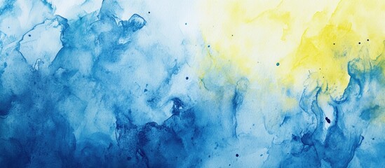 Aufkleber - Colorful abstract background with deep blue and bright yellow hues blending together in a swirling pattern, creating a dynamic visual flow.