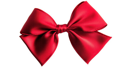 Wall Mural - elegant red bow isolated on transparent background representing celebration