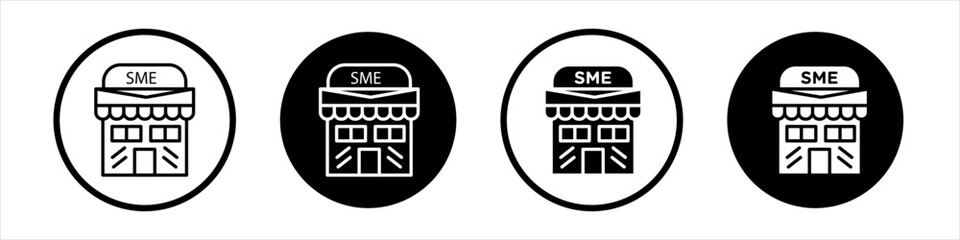 Canvas Print - SME icon collection in black and white filled and outlined style for web.