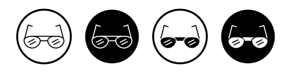 Poster - Sun glasses icon collection in black and white filled and outlined style for web.