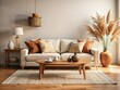 © Manatsavee - Serene Boho Living Room with Earthy Neutrals