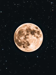 Poster - Night Sky Full Moon Starscape Celestial Background