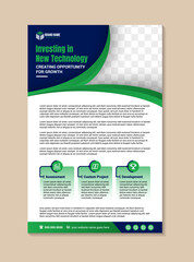 Wall Mural - investing the new technology annual report brochure flyer design template vector, leaflet cover pres