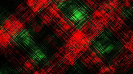 Wall Mural - Abstract Red Green Diagonal Plaid Texture, Digital Art, Geometric Pattern Abstract art, digital painting