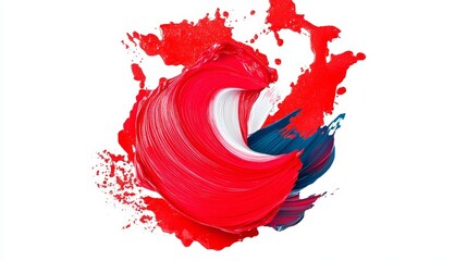 Wall Mural - Red and Blue Swirl Abstract Paint Composition Dynamic Brushstrokes, Color Explosion, Creative Art Abstract art, Acrylic painting