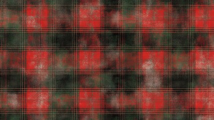 Wall Mural - Red and Black Distressed Plaid Texture, Seamless Pattern Design, Fabric Background, Plaid Pattern Plaid, Texture