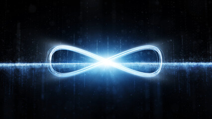 Poster - Infinite digital technology cyberspace background illustration.