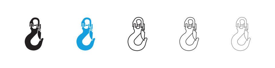 Wall Mural - winch hook icon collection for web design