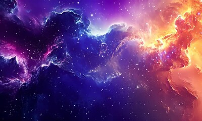 Wall Mural - cosmic astronomy with stars and clouds in the galaxy, meshing and moving, abstract universe