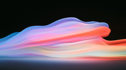 Poster - An ethereal digital artwork featuring blurred light trails that crisscross a city road, capturing the modern pulse of a busy metropolis after dark,