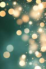 Aufkleber - A gentle out-of-focus look at twinkling gold confetti shimmering on a subdued navy backdrop, forming an ethereal bokeh pattern,