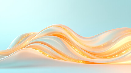 Aufkleber - A luxury-focused scene of drifting gold dust set atop a gradient from light sky blue to midnight navy, achieving a dreamy bokeh radiance,