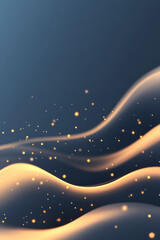 Aufkleber - A peaceful background illustration blending gentle golden flecks in wave-like patterns across a smooth twilight-blue backdrop,