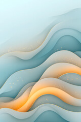 Aufkleber - A peaceful background illustration blending gentle golden flecks in wave-like patterns across a smooth twilight-blue backdrop,