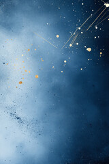 Leinwandbilder - A minimal gradient blueprint featuring a sprinkling of metallic gold micro-particles gently fading into the calming blues, evoking high-end aesthetics,