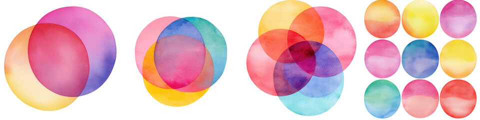 Wall Mural - vibrant overlapping spheres in a playful and colorful abstract design composition fluid and dynamic 