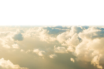Wall Mural - sunset fluffy clouds background in png isolated on transparent background