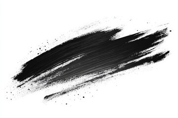 Aufkleber - Creative black brush stroke on white background showcasing artistic expression and texture