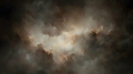Dark, swirling cloudscape; ethereal light penetrates; cosmic background; ideal for fantasy or science fiction