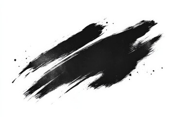 Aufkleber - Abstract black paint strokes on white background showcasing modern artistic expression and texture