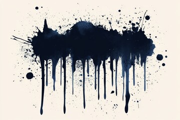 Poster - Abstract dark ink splashes create an artistic expression on a light background in this unique work of art