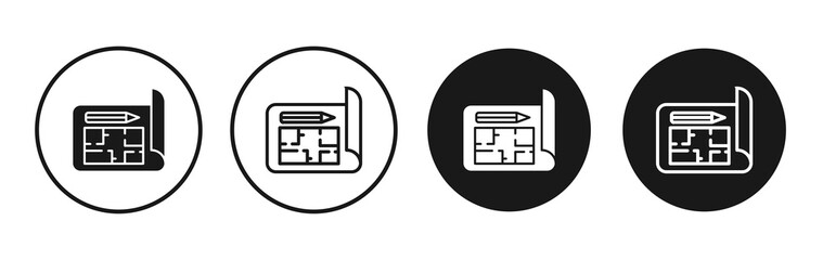 Wall Mural - floor plan icon vector illustrations set for app and web
