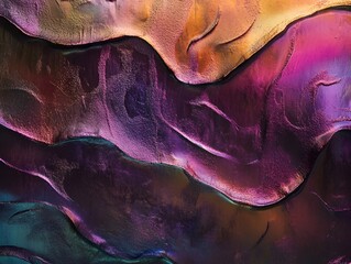 Wall Mural - Abstract composition of iridescent gradients flowing seamlessly over textured surfaces
