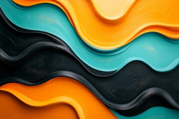 Poster - Colorful abstract waves in vibrant hues create an artistic texture for modern design