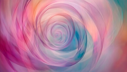 Wall Mural - Abstract pastel swirls creating a whimsical and dreamlike visual with soft blurred edges
