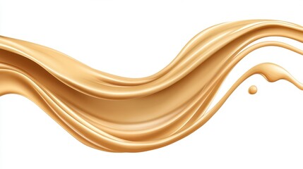 Golden liquid wave with smooth abstract flow design