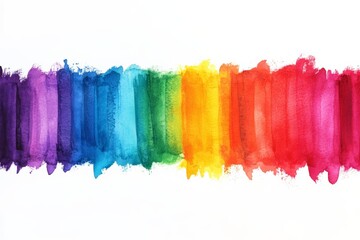 Aufkleber - Vivid watercolor stripes creating a beautiful spectrum of colors on a white background