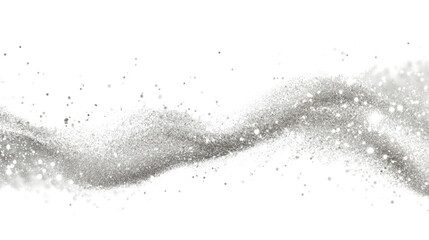 Wall Mural - a stylized image depicting a silver glitter wave with white splatter against a black background.